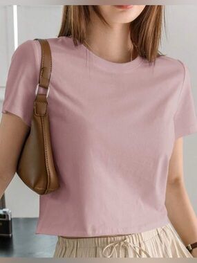 Pink Cropped Tee
